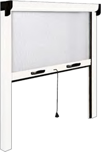 Store Moustiquaire enroulable en aluminium recoupable BLANC