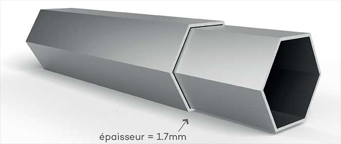 Profil octogonal en aluminium stri