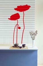 Sticker COQUELICOTS rouge rosso (dcor adhsif pour Store Minute)