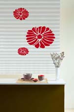 Sticker MARGUERITES rouge intense (dcor adhsif pour Store Minute)