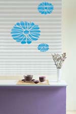 Sticker MARGUERITES bleu profond (dcor adhsif pour Store Minute)